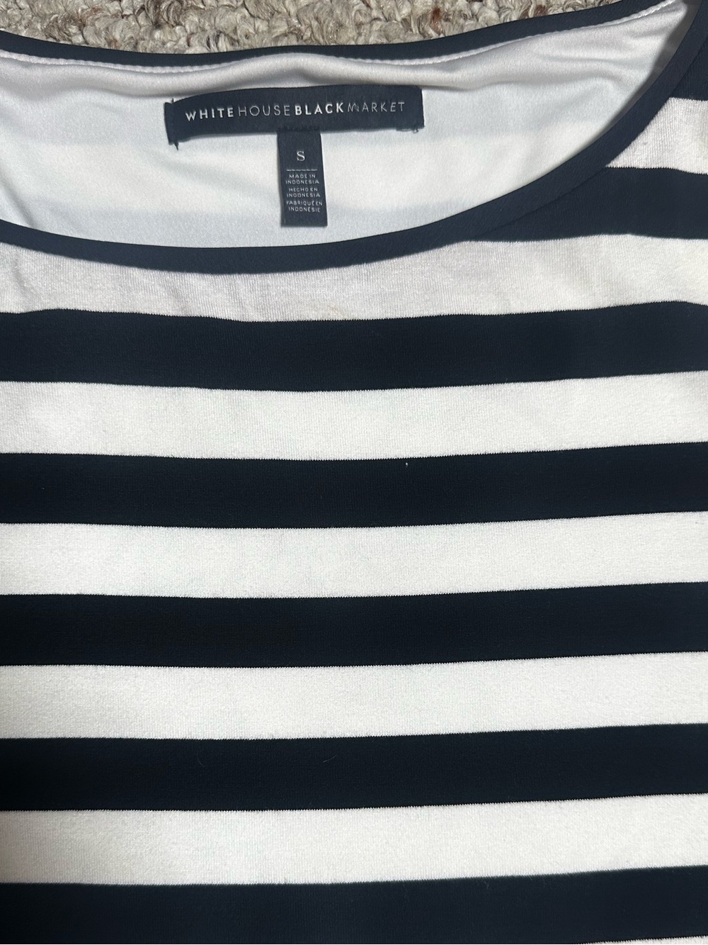 White House Black Market Top Black & White Stripes Size Small - Picture 4 of 5
